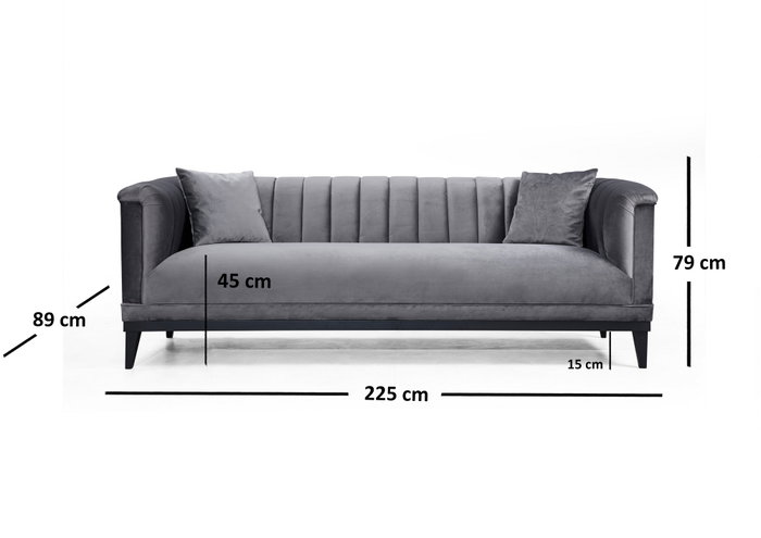 Atelier Del Sofa Trendy Sofá de 3 plazas convertible Gris oscuro Atelier Del Sofa Trendy Sofá de 3 plazas convertible Gris oscuro